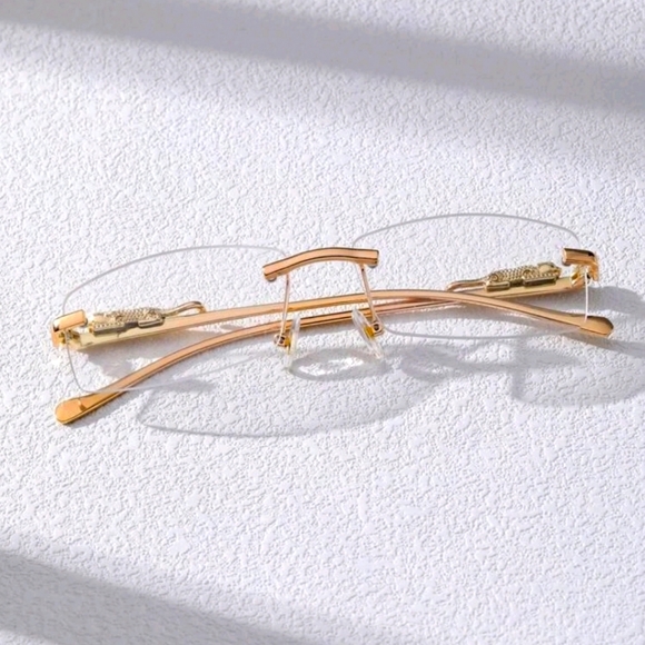 Other - NWT Leopard Gold Frame Clear Lens Sunglasses